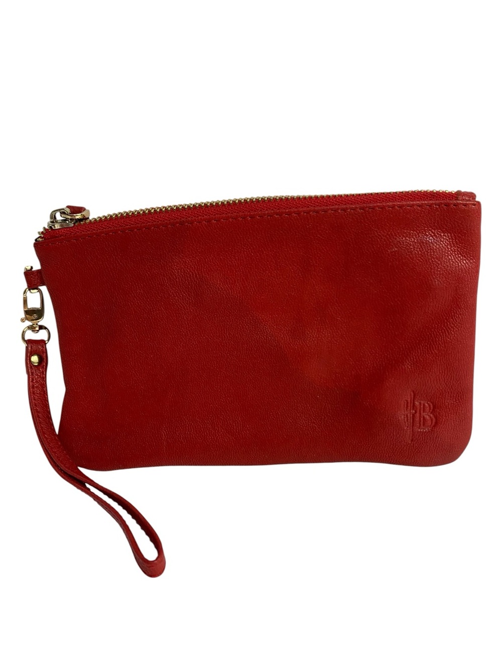 Handbag BUTLER HB Red Leather Wristlet Clutch with Detachable Strap